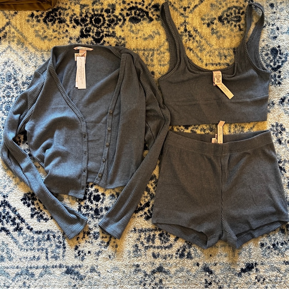 Victorias Secret 3 piece set storm blue